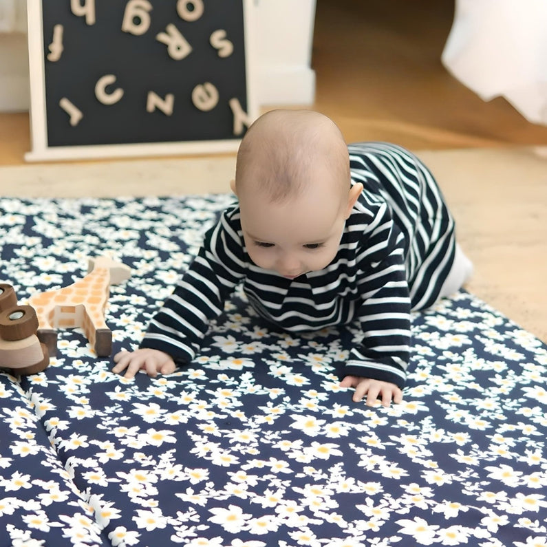 Tapis d'éveil Bébé montessori - Confortable et Sécurisé - Grand Tapis de Jeu - Monti Family