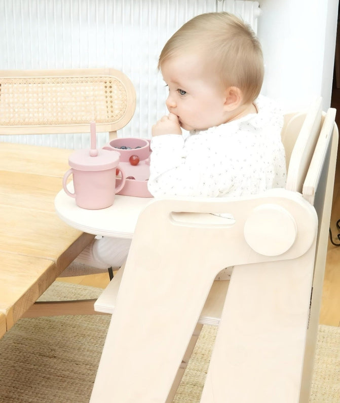 Torre de observación multifunción plegable Montessori con tobogán de pizarra - Monti Family