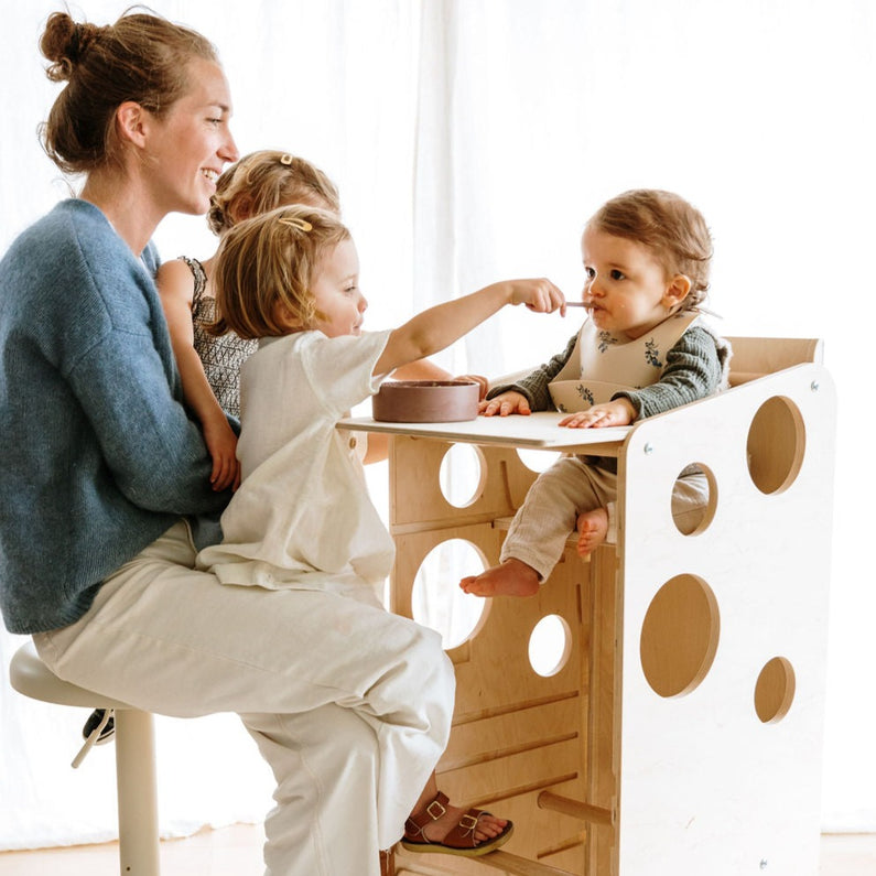 Montessori Multi-Usage Observation Tower with Slate Slide