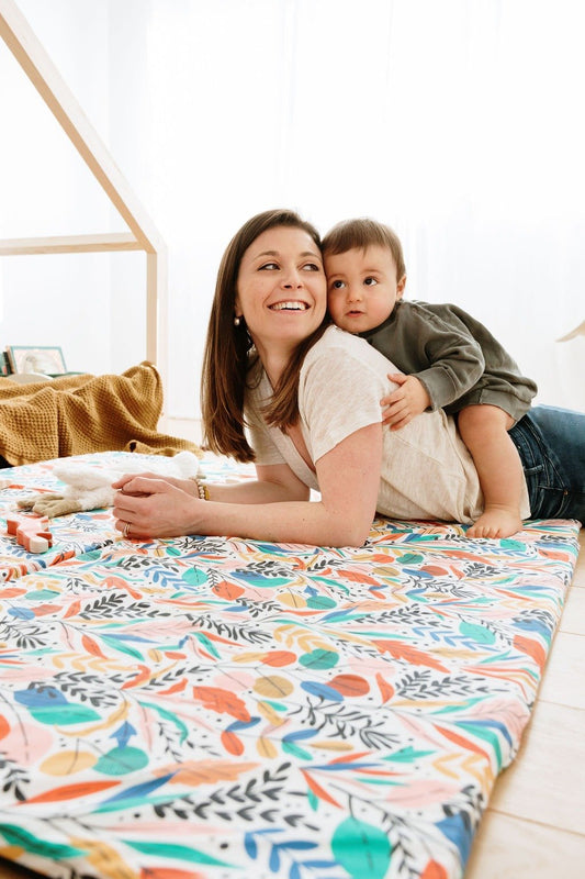 Organic Cotton Montessori Baby Carpet - Comfortable and Safe - Large Playmat - Monti Family