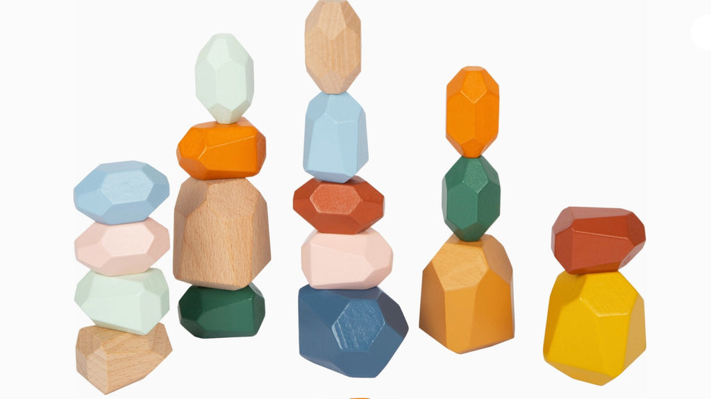 18 Wooden stacking stones - Monti Family