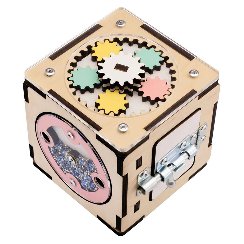 Wooden activity cube - Monti Family