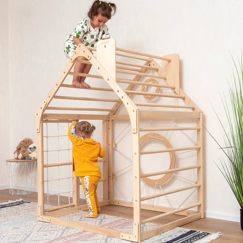 Climbing house with handrail and accessories - Monti Family