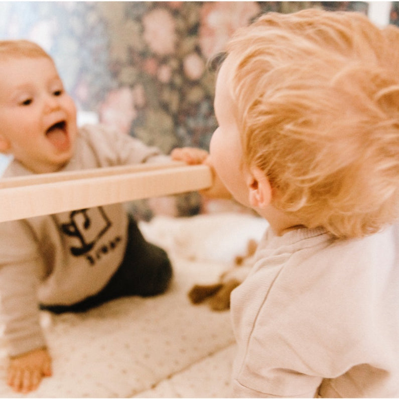 Montessori wall mirror with grab bar - Monti family