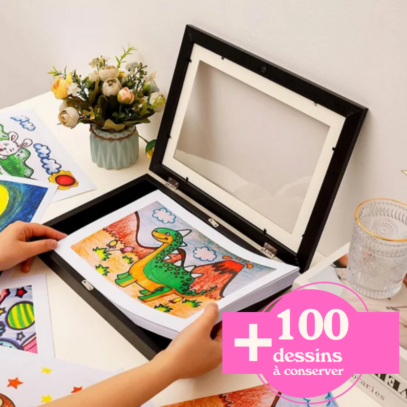 Marco para dibujos infantiles - Almacena y expone +100 dibujos - Tamaño A4